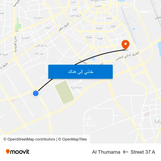 Street 37 A to Al Thumama map