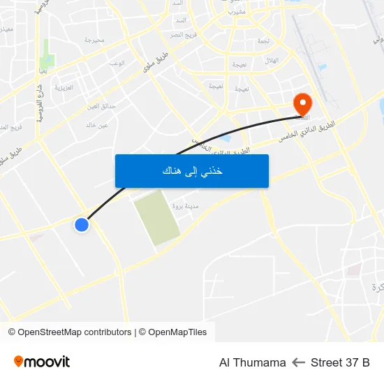 Street 37 B to Al Thumama map