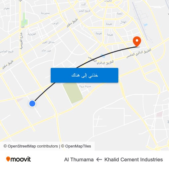 Khalid Cement Industries to Al Thumama map