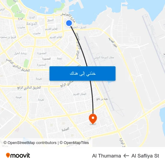 Al Safliya St to Al Thumama map