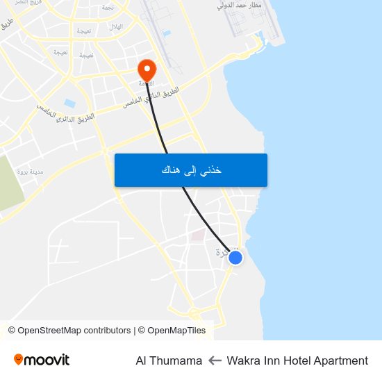 Wakra Inn Hotel Apartment to Al Thumama map