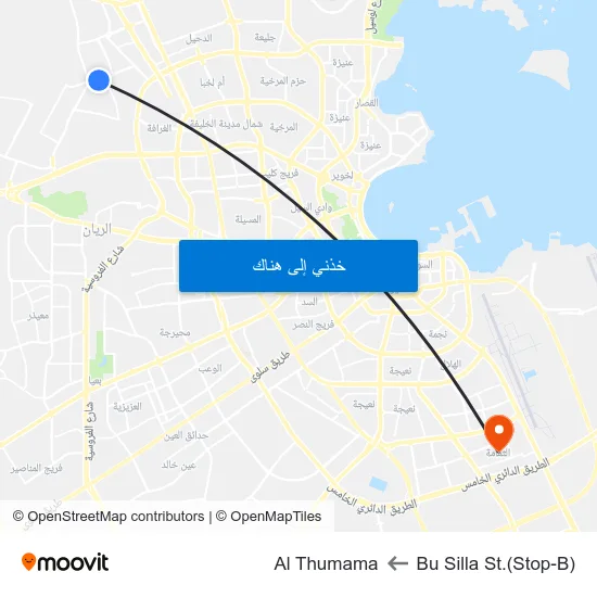 Bu Silla St.(Stop-B) to Al Thumama map