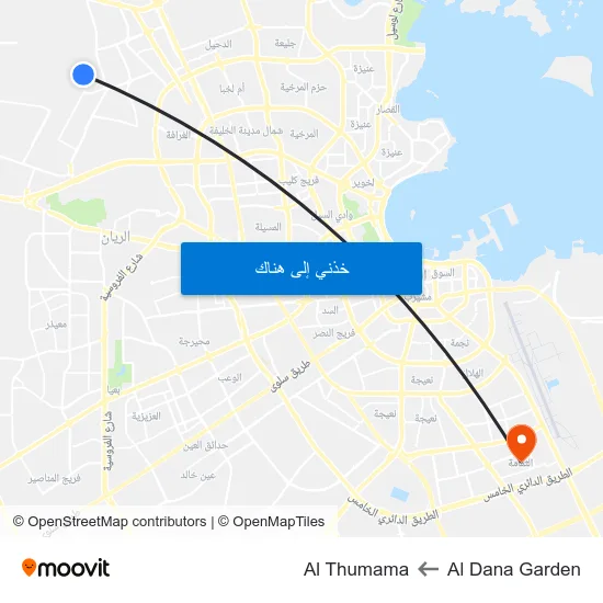 Al Dana Garden to Al Thumama map