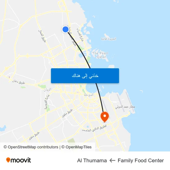 Family Food Center to Al Thumama map