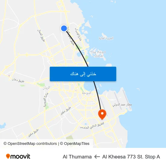 Al Kheesa 773 St. Stop A to Al Thumama map