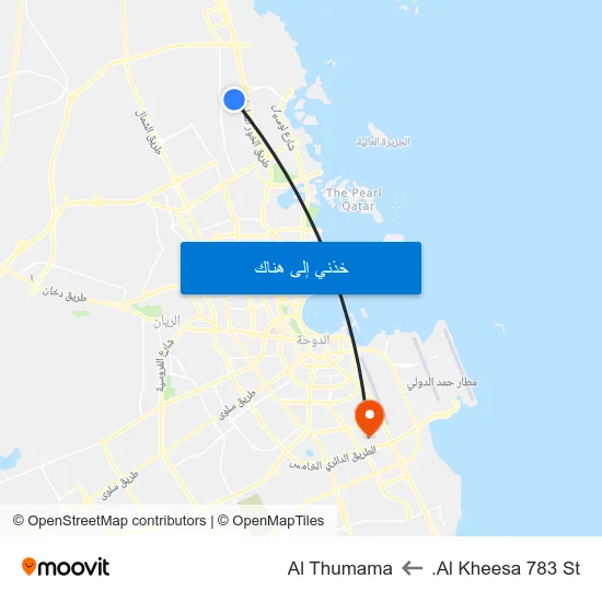 Al Kheesa 783 St. to Al Thumama map