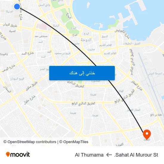 Sahat Al Murour St. to Al Thumama map