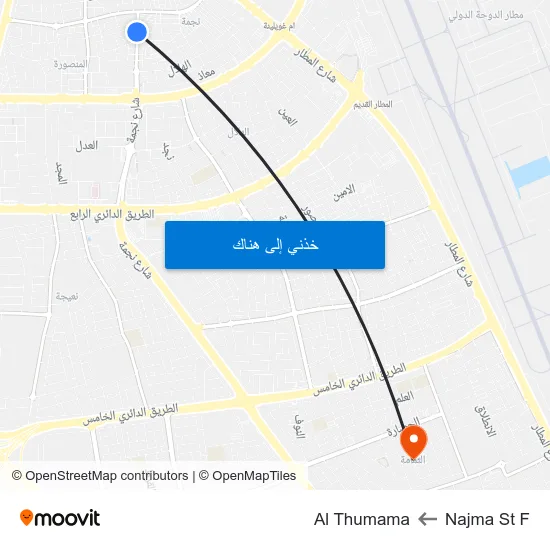 Najma St F to Al Thumama map