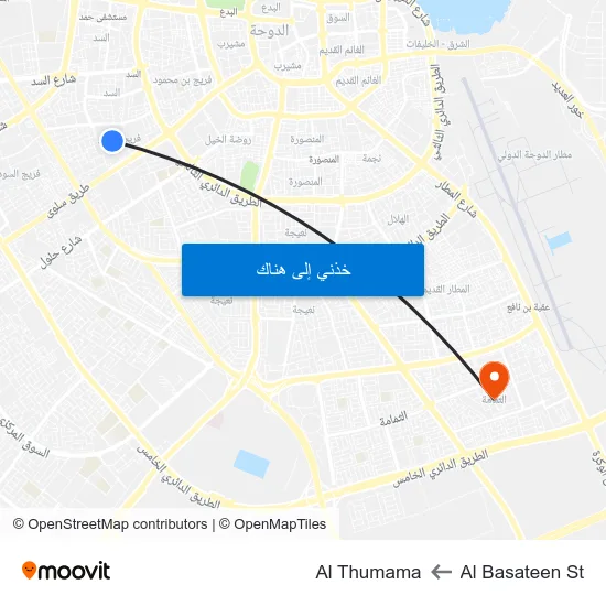 Al Basateen St to Al Thumama map
