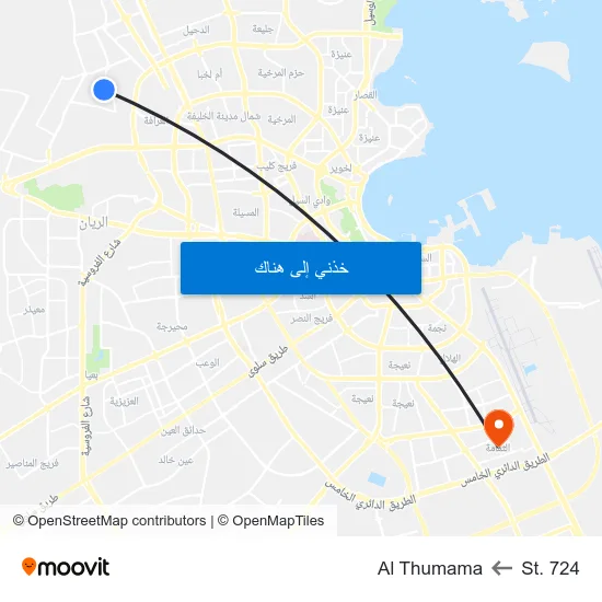 St. 724 to Al Thumama map