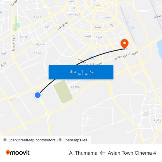 Asian Town Cinema 4 to Al Thumama map