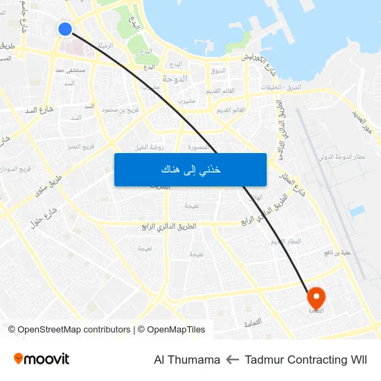 Tadmur Contracting Wll to Al Thumama map