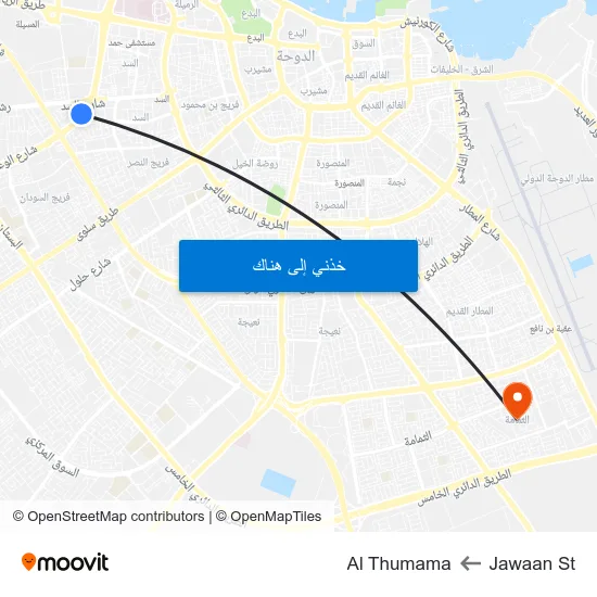 Jawaan St to Al Thumama map