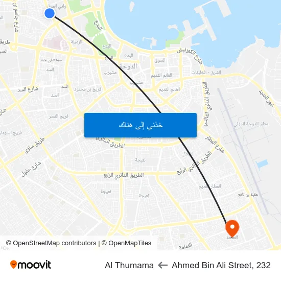Ahmed Bin Ali Street, 232 to Al Thumama map