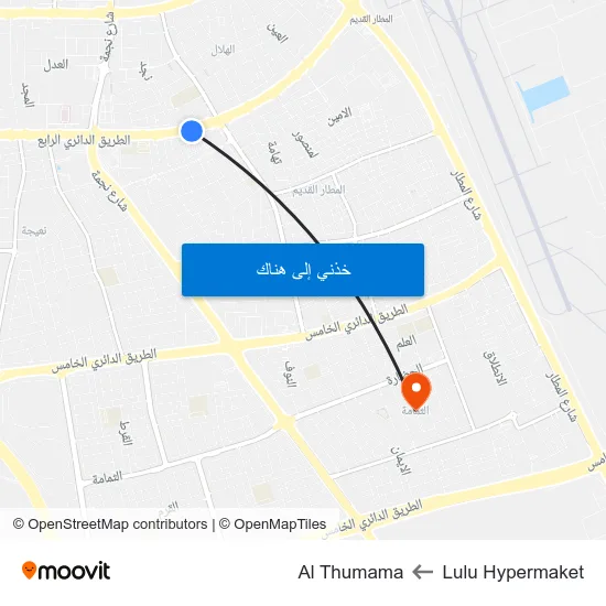 Lulu Hypermaket to Al Thumama map