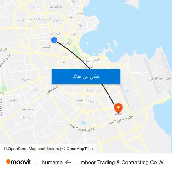 Bojamhoor Trading & Contracting Co Wll to Al Thumama map