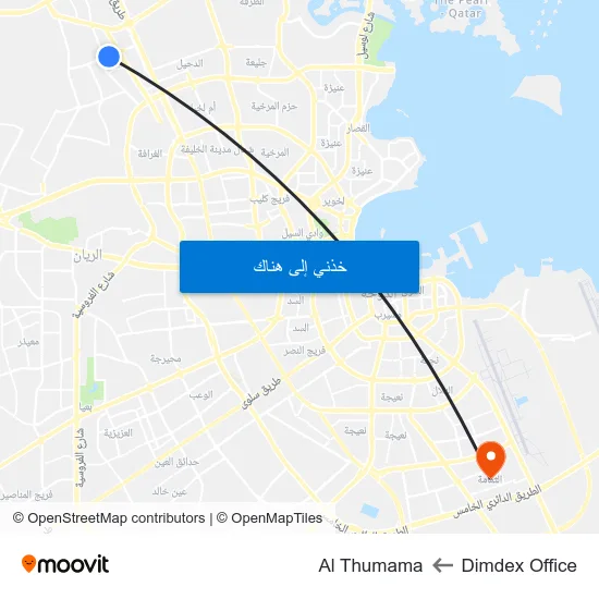 Dimdex Office to Al Thumama map