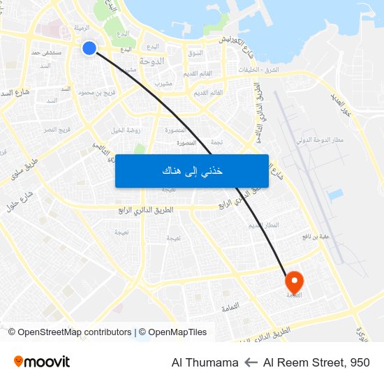 Al Reem Street, 950 to Al Thumama map