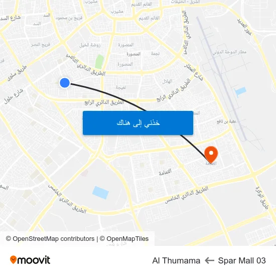 03 Spar Mall to Al Thumama map