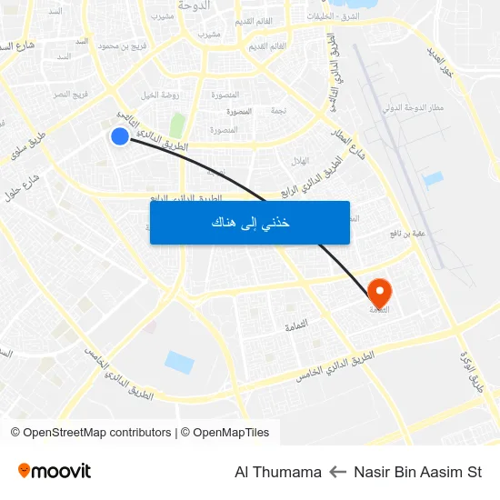 Nasir Bin Aasim St to Al Thumama map