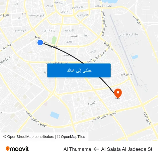 Al Salata Al Jadeeda St to Al Thumama map
