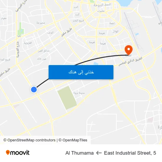 East Industrial Street, 5 to Al Thumama map
