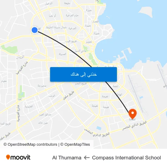 Compass International School to Al Thumama map