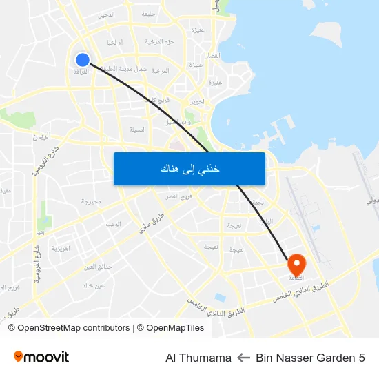 Bin Nasser Garden 5 to Al Thumama map