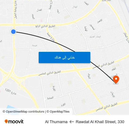 Rawdat Al Khail Street, 330 to Al Thumama map