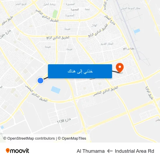 Industrial Area Rd to Al Thumama map