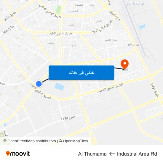 Industrial Area Rd to Al Thumama map