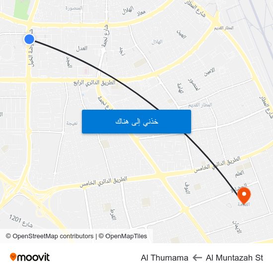 Al Muntazah St to Al Thumama map