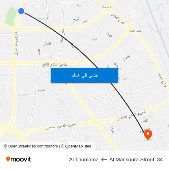 Al Mansoura Street, 34 to Al Thumama map