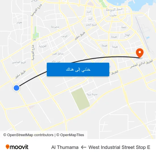 West Industrial Street Stop E to Al Thumama map