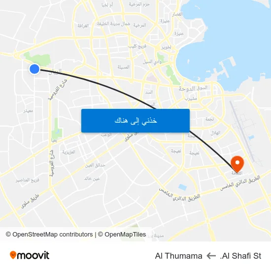 Al Shafi St. to Al Thumama map