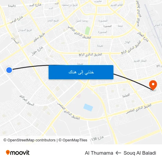Souq Al Baladi to Al Thumama map