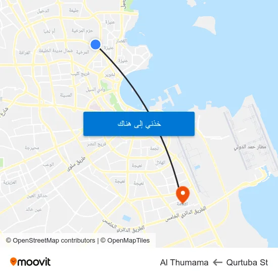Qurtuba St to Al Thumama map