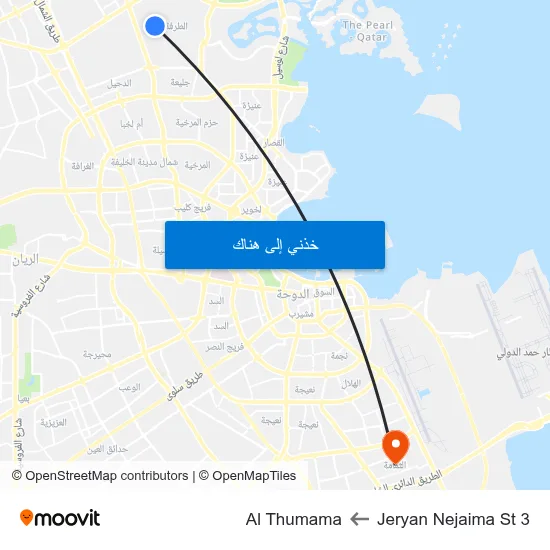 Jeryan Nejaima St 3 to Al Thumama map