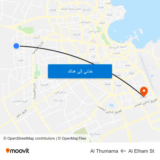 Al Elham St to Al Thumama map