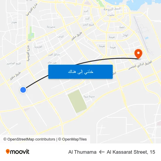 Al Kassarat Street, 15 to Al Thumama map