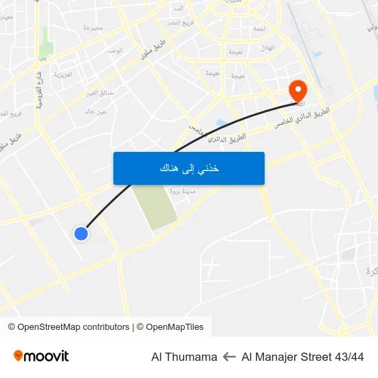 Al Manajer Street 43/44 to Al Thumama map