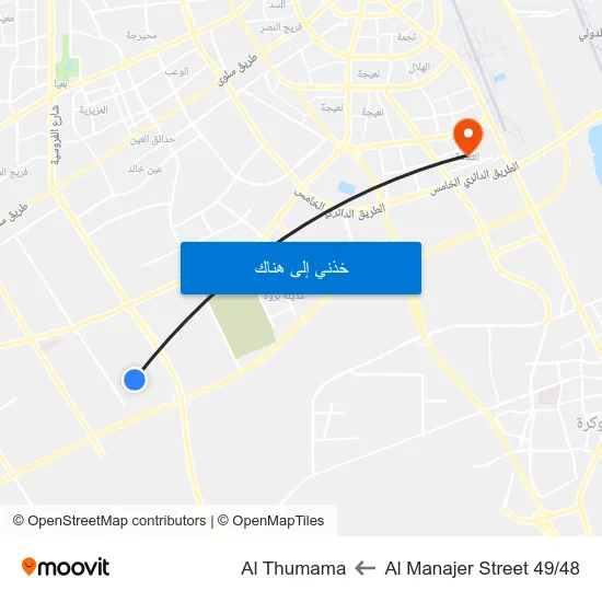 Al Manajer Street 49/48 to Al Thumama map