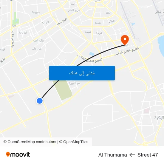 Street 47 to Al Thumama map