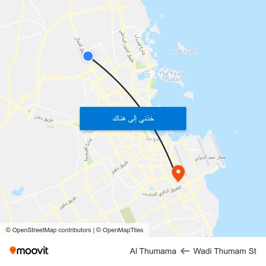 Wadi Thumam St to Al Thumama map