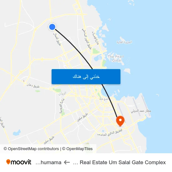 Daina Real Estate Um Salal Gate Complex to Al Thumama map