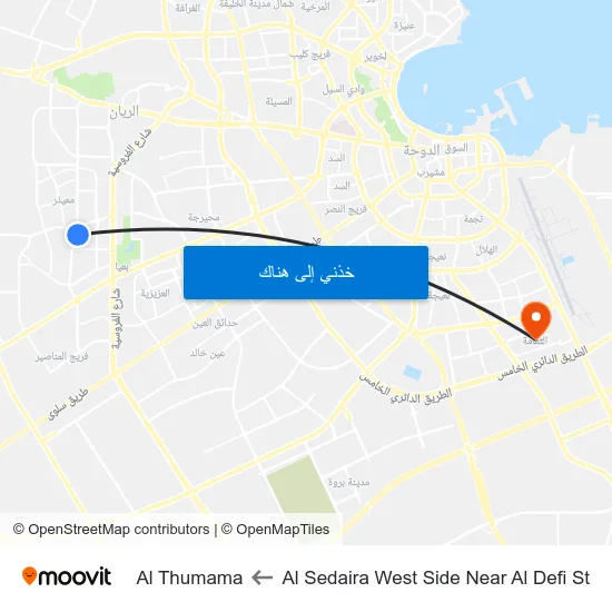Al Sedaira West Side Near Al Defi St to Al Thumama map