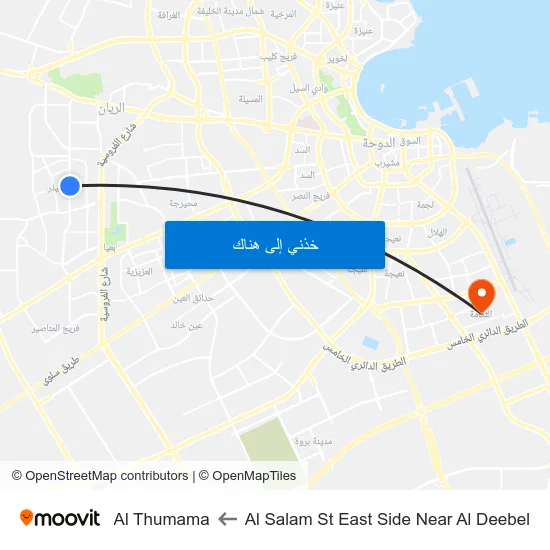 Al Salam St East Side Near Al Deebel to Al Thumama map