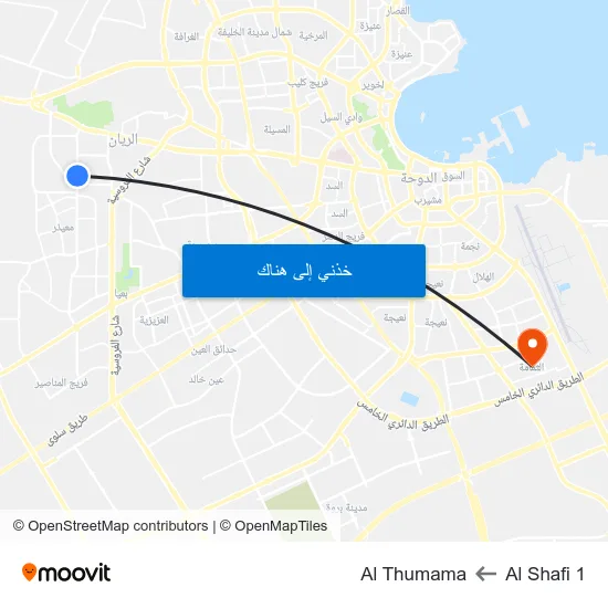 Al Shafi 1 to Al Thumama map