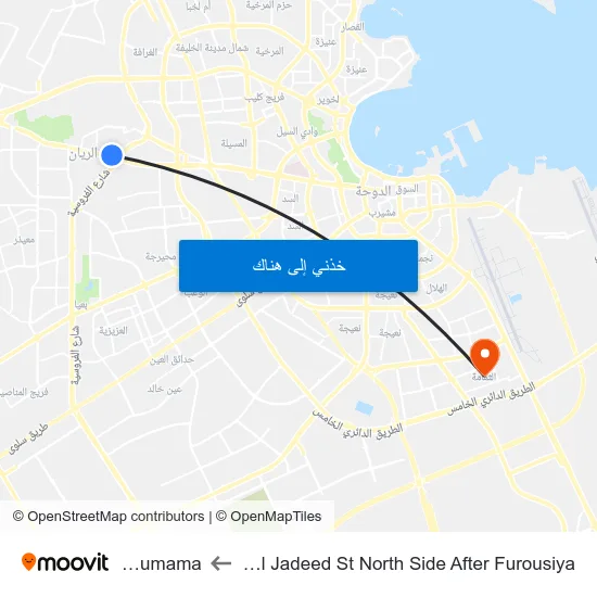 Al Rayyan Al Jadeed St North Side After Furousiya to Al Thumama map