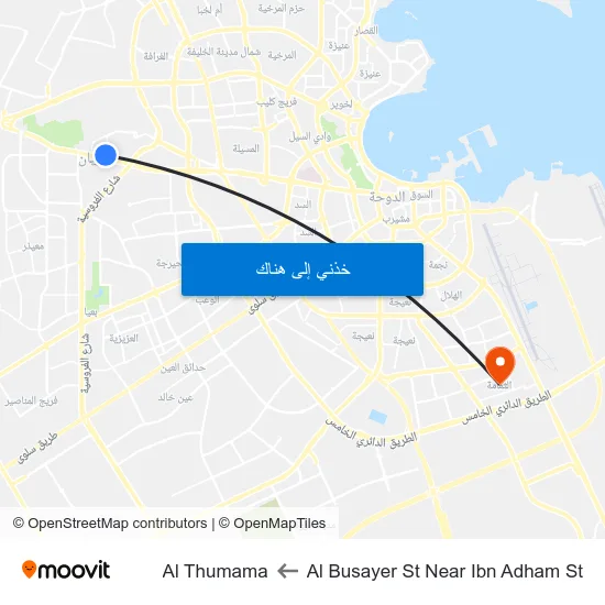 Al Busayer St Near Ibn Adham St to Al Thumama map